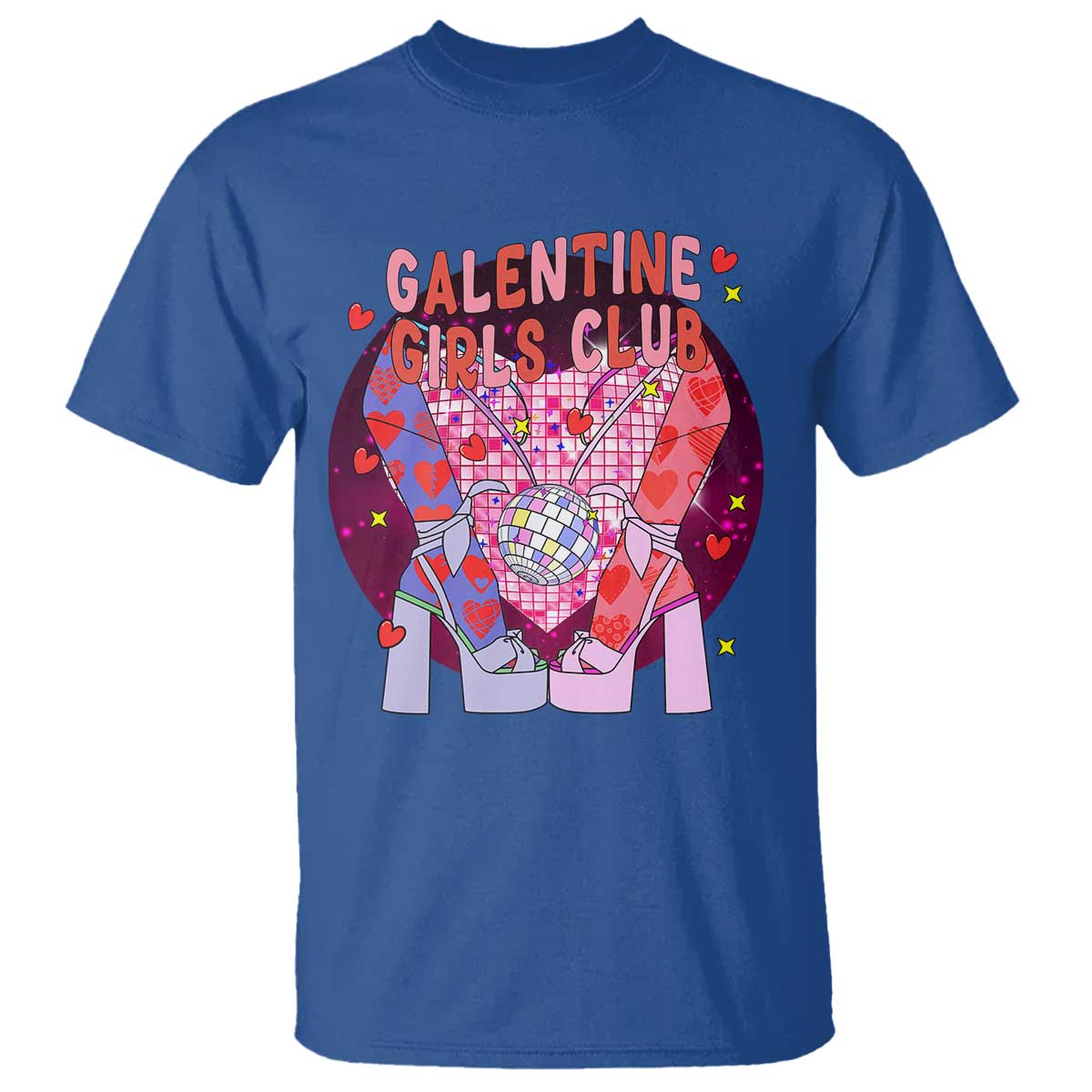 Funny Galentine Girls Club T Shirt Galentine's Day Chunky Heels Platform