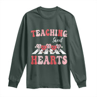 Funny Valentine's Day Teacher Long Sleeve Shirt Teaching Sweet Hearts Cute Student Hearts