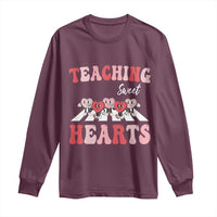 Funny Valentine's Day Teacher Long Sleeve Shirt Teaching Sweet Hearts Cute Student Hearts