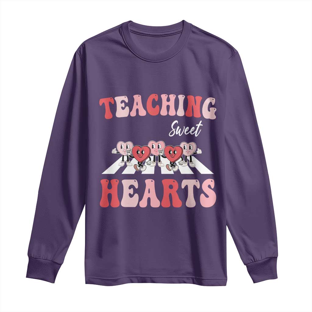 Funny Valentine's Day Teacher Long Sleeve Shirt Teaching Sweet Hearts Cute Student Hearts