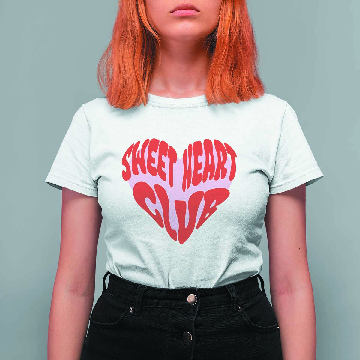 Funny Valentine's Day Sweet Heart Club T Shirt For Women