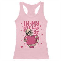 Funny Anti Valentine's Day Racerback Tank Top In My Self Love Era Skeleton Hearts