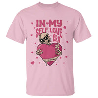 Funny Anti Valentine's Day T Shirt In My Self Love Era Skeleton Hearts