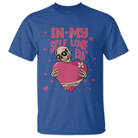 Funny Anti Valentine's Day T Shirt In My Self Love Era Skeleton Hearts