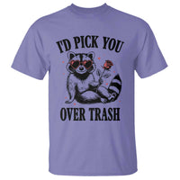 Funny Valentine's Day Racoon T Shirt I'd Pick You Over Trash Rose