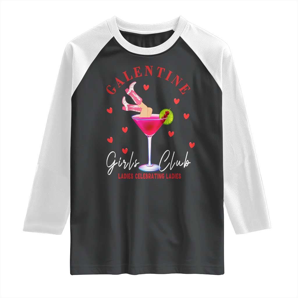 Funny Galentine's Day Raglan Shirt Galentine Girls Club Ladies Celebrating Ladies