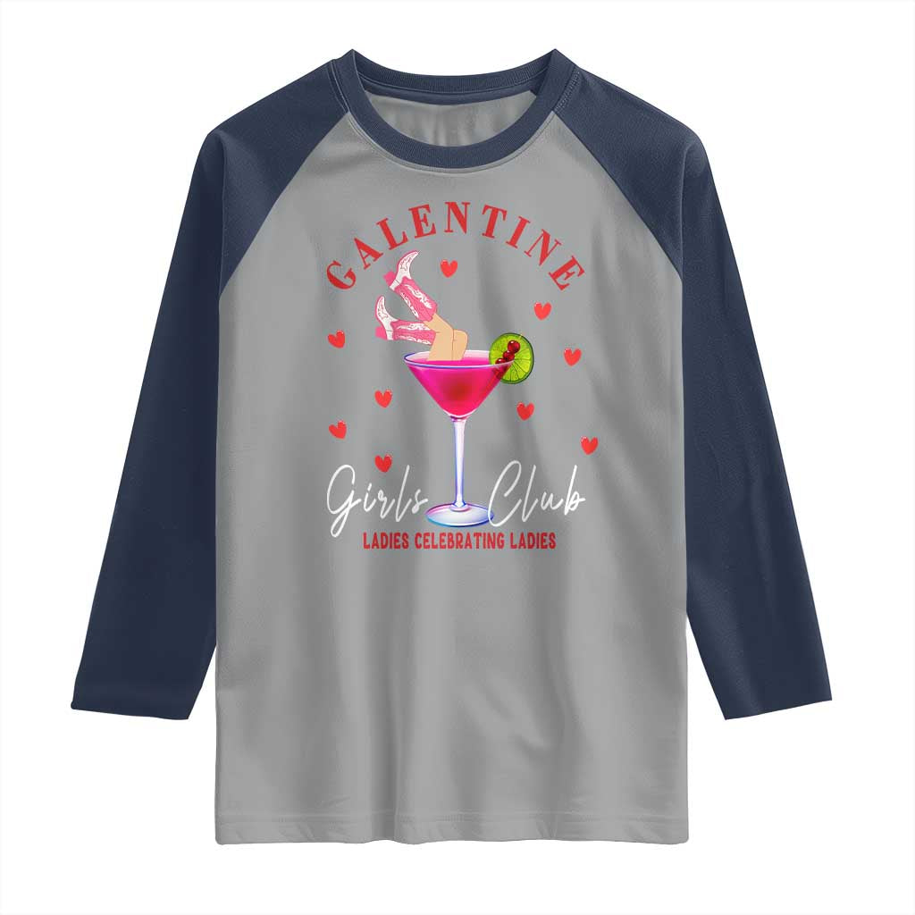 Funny Galentine's Day Raglan Shirt Galentine Girls Club Ladies Celebrating Ladies