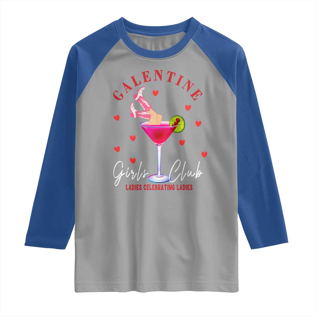 Funny Galentine's Day Raglan Shirt Galentine Girls Club Ladies Celebrating Ladies