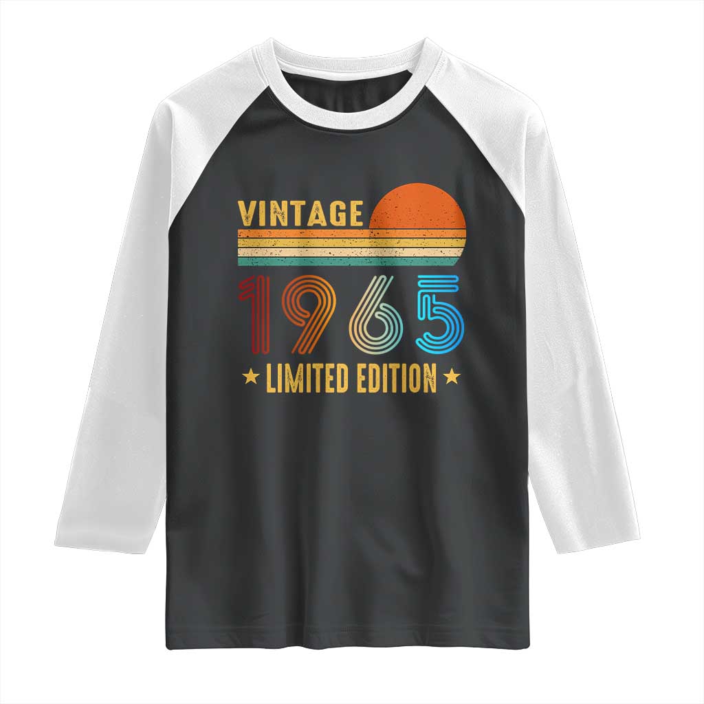 Funny Birthday Raglan Shirt Vintage 1965 Limited Edition Bday Party