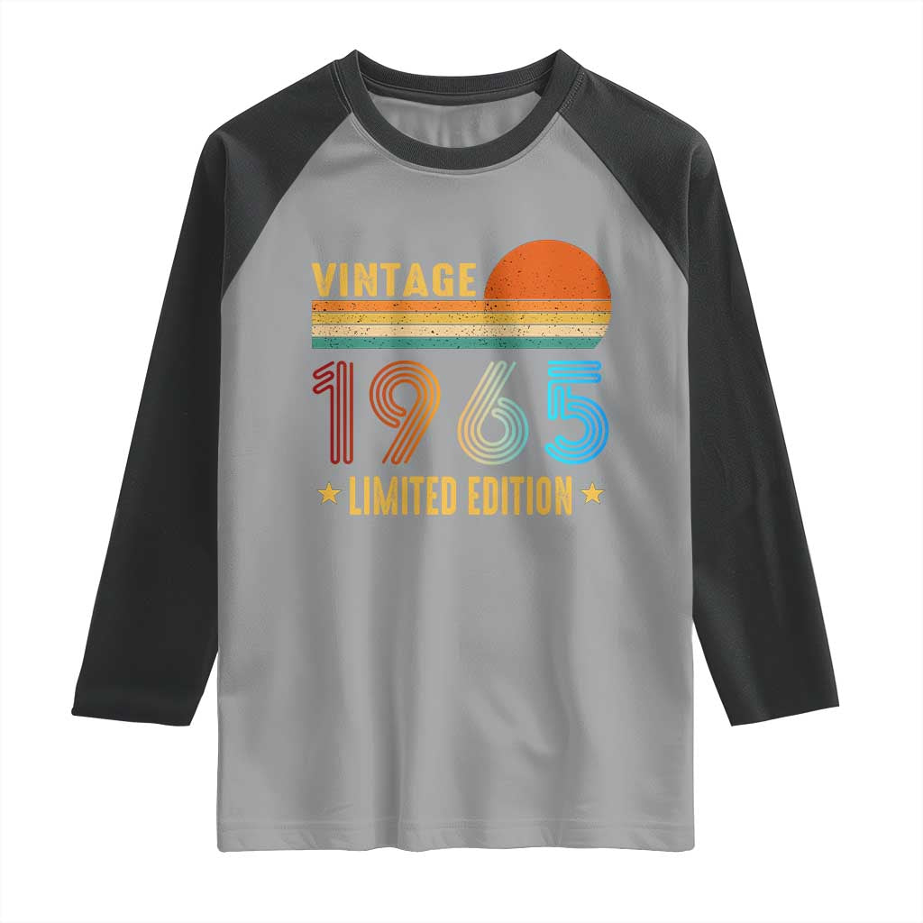 Funny Birthday Raglan Shirt Vintage 1965 Limited Edition Bday Party