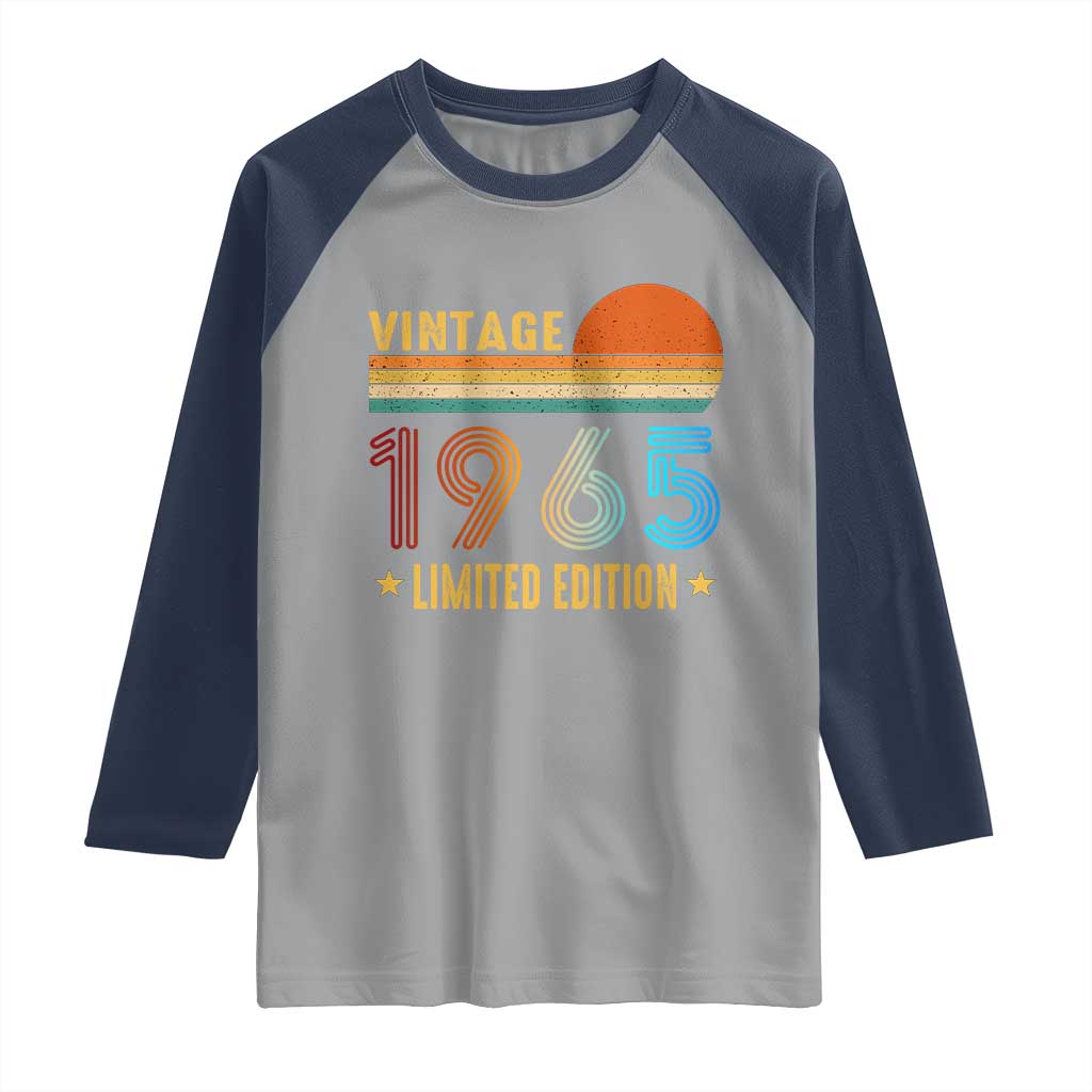 Funny Birthday Raglan Shirt Vintage 1965 Limited Edition Bday Party