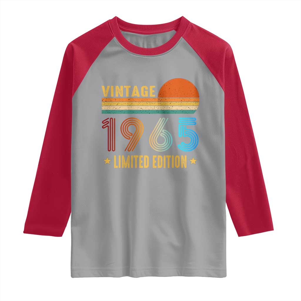 Funny Birthday Raglan Shirt Vintage 1965 Limited Edition Bday Party