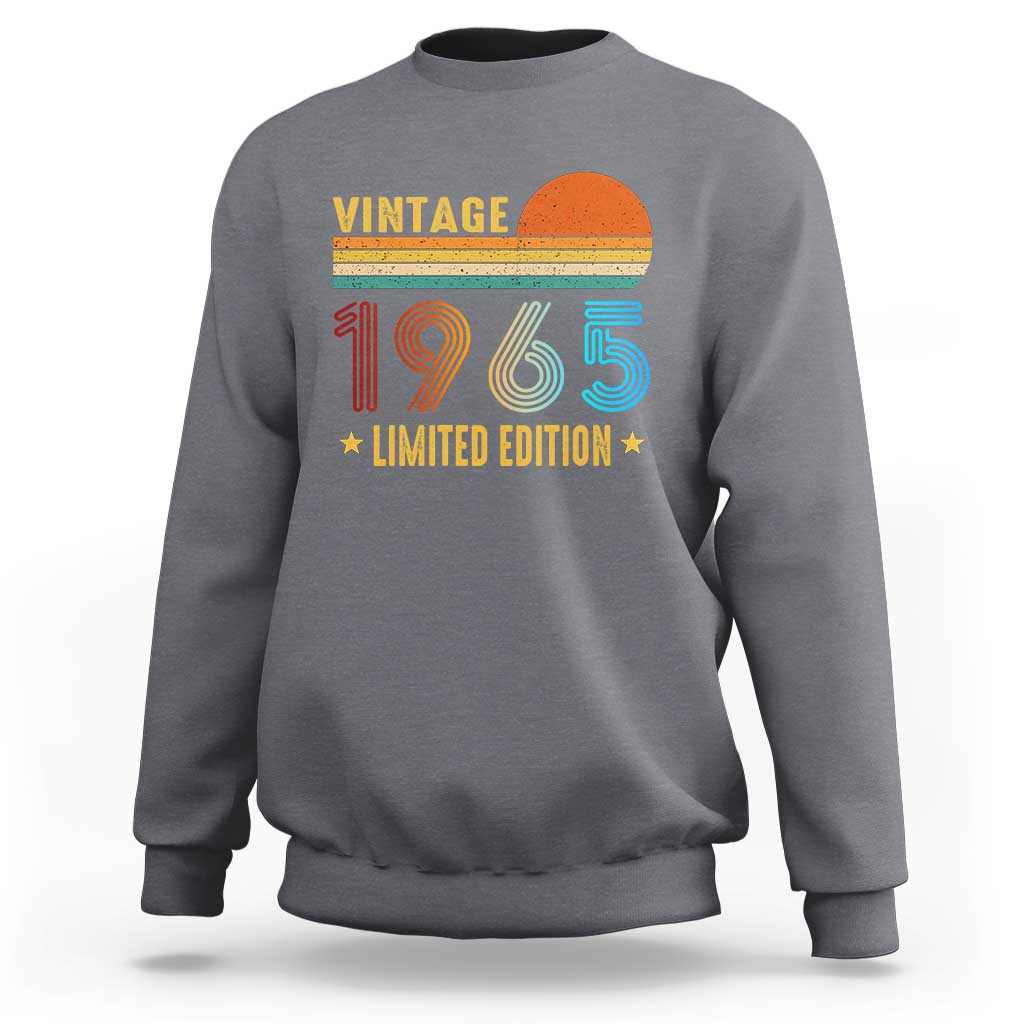 Funny Birthday Sweatshirt Vintage 1965 Limited Edition Bday Party