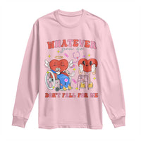 Funny Fall Physical Therapy Valentine's Day Long Sleeve Shirt Whatever You Do Don't Fall For Me Nurse