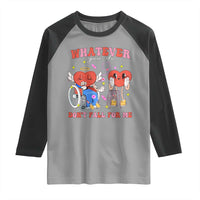 Funny Fall Physical Therapy Valentine's Day Raglan Shirt Whatever You Do Don't Fall For Me Nurse