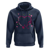 Personalized Valentine's Day Nursing Hoodie Custom Name Nurse Doctor Heart Stethoscope