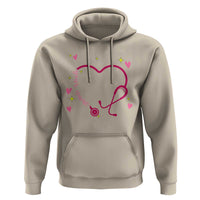 Personalized Valentine's Day Nursing Hoodie Custom Name Nurse Doctor Heart Stethoscope