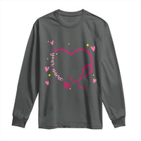 Personalized Valentine's Day Nursing Long Sleeve Shirt Custom Name Nurse Doctor Heart Stethoscope