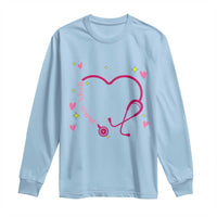Personalized Valentine's Day Nursing Long Sleeve Shirt Custom Name Nurse Doctor Heart Stethoscope