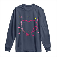 Personalized Valentine's Day Nursing Long Sleeve Shirt Custom Name Nurse Doctor Heart Stethoscope