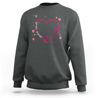 Personalized Valentine's Day Nursing Sweatshirt Custom Name Nurse Doctor Heart Stethoscope