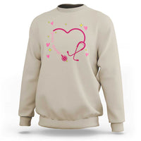 Personalized Valentine's Day Nursing Sweatshirt Custom Name Nurse Doctor Heart Stethoscope