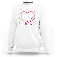 Personalized Valentine's Day Nursing Sweatshirt Custom Name Nurse Doctor Heart Stethoscope