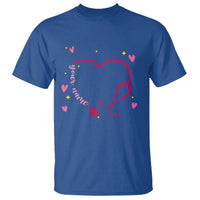 Personalized Valentine's Day Nursing T Shirt Custom Name Nurse Doctor Heart Stethoscope