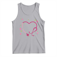 Personalized Valentine's Day Nursing Tank Top Custom Name Nurse Doctor Heart Stethoscope