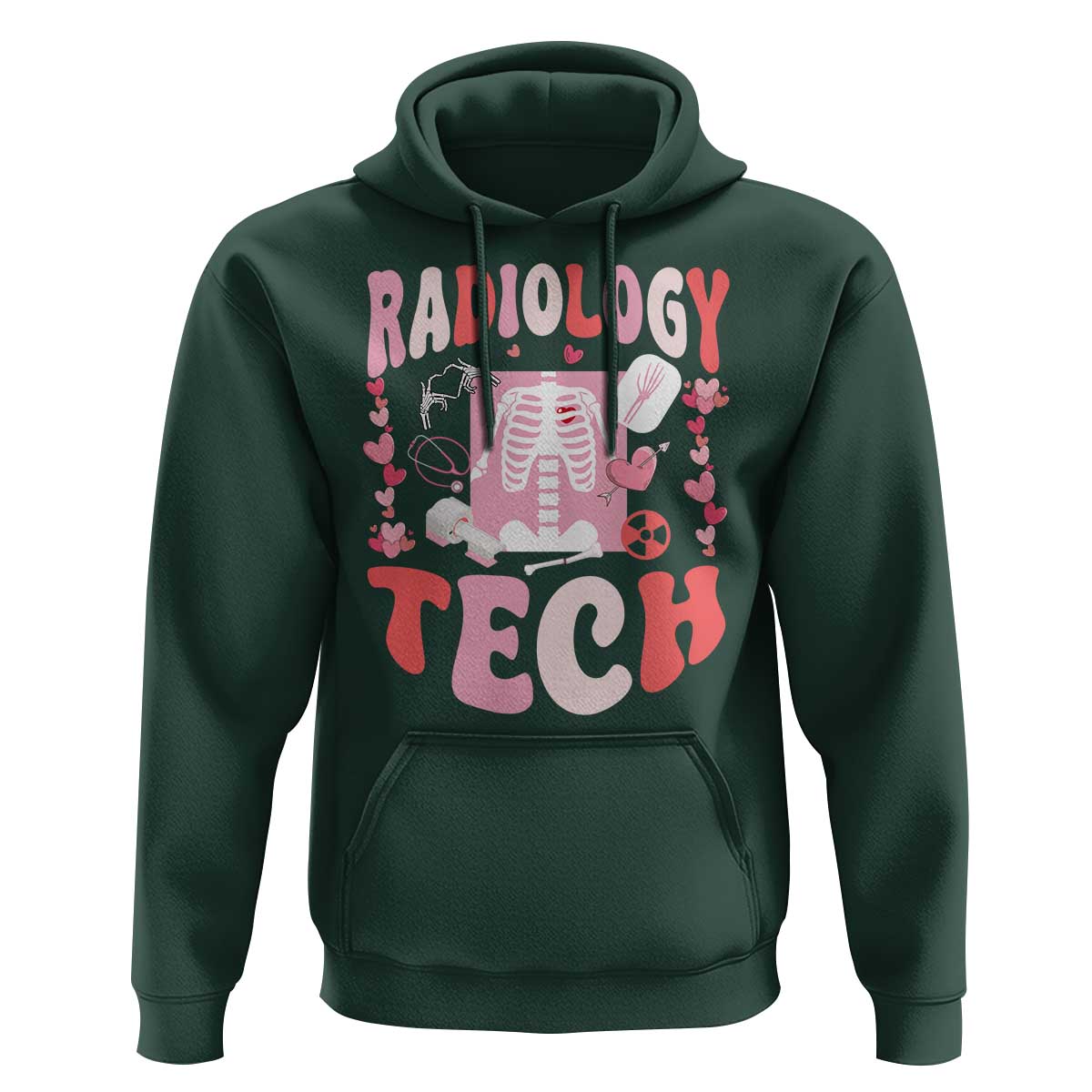 Funny Radiology Tech Valentine's Day Hoodie Rad Tech Nurse Xray Hearts