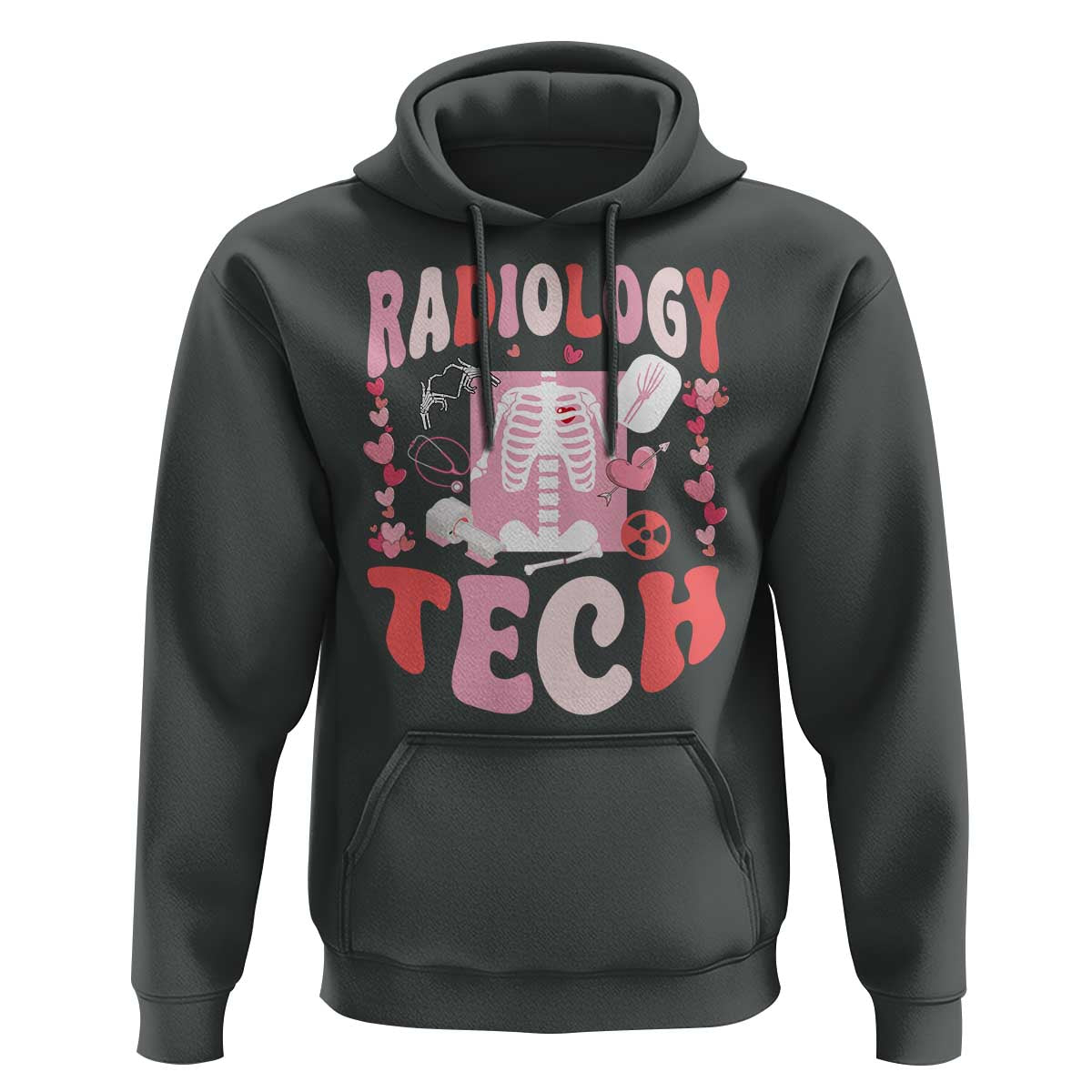 Funny Radiology Tech Valentine's Day Hoodie Rad Tech Nurse Xray Hearts