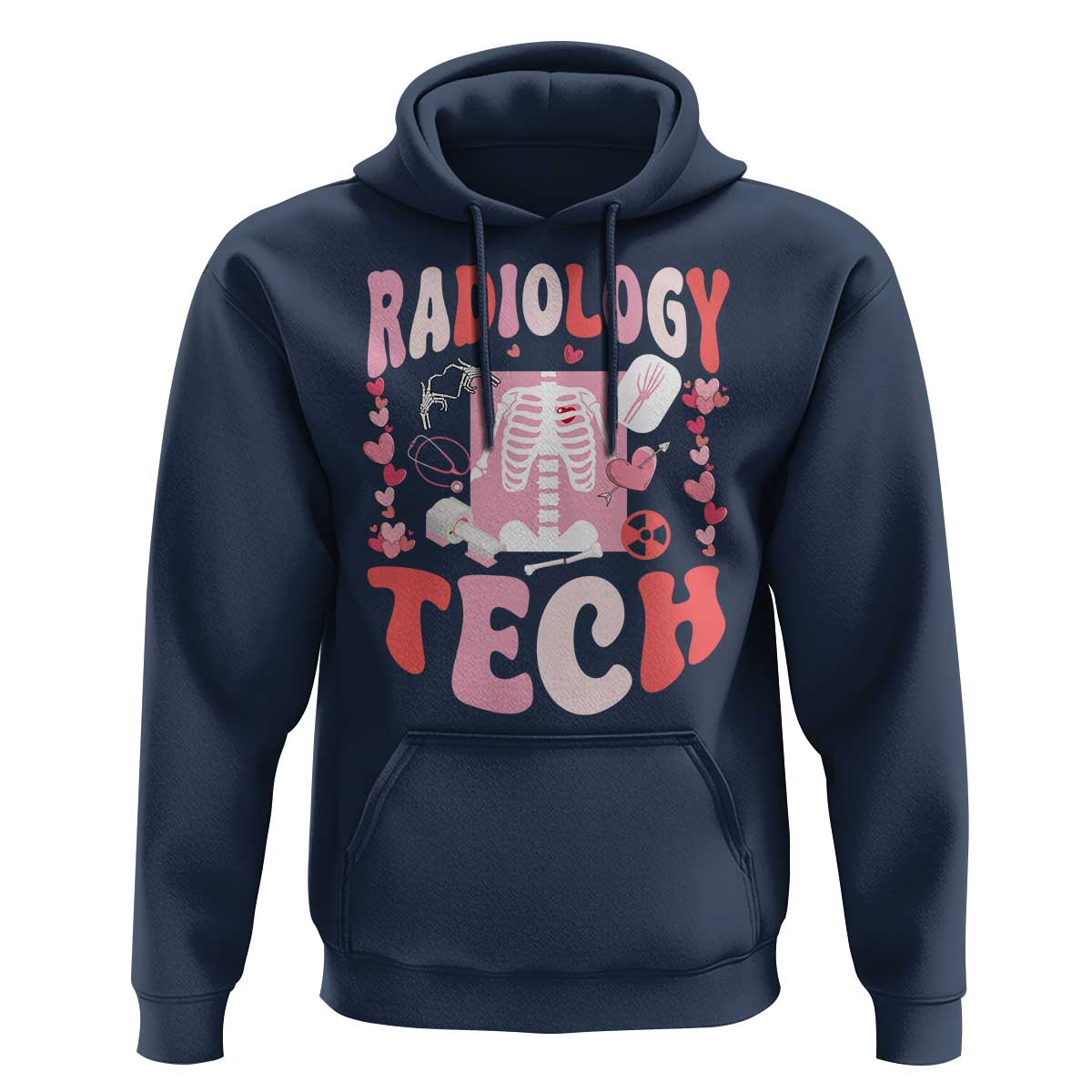 Funny Radiology Tech Valentine's Day Hoodie Rad Tech Nurse Xray Hearts