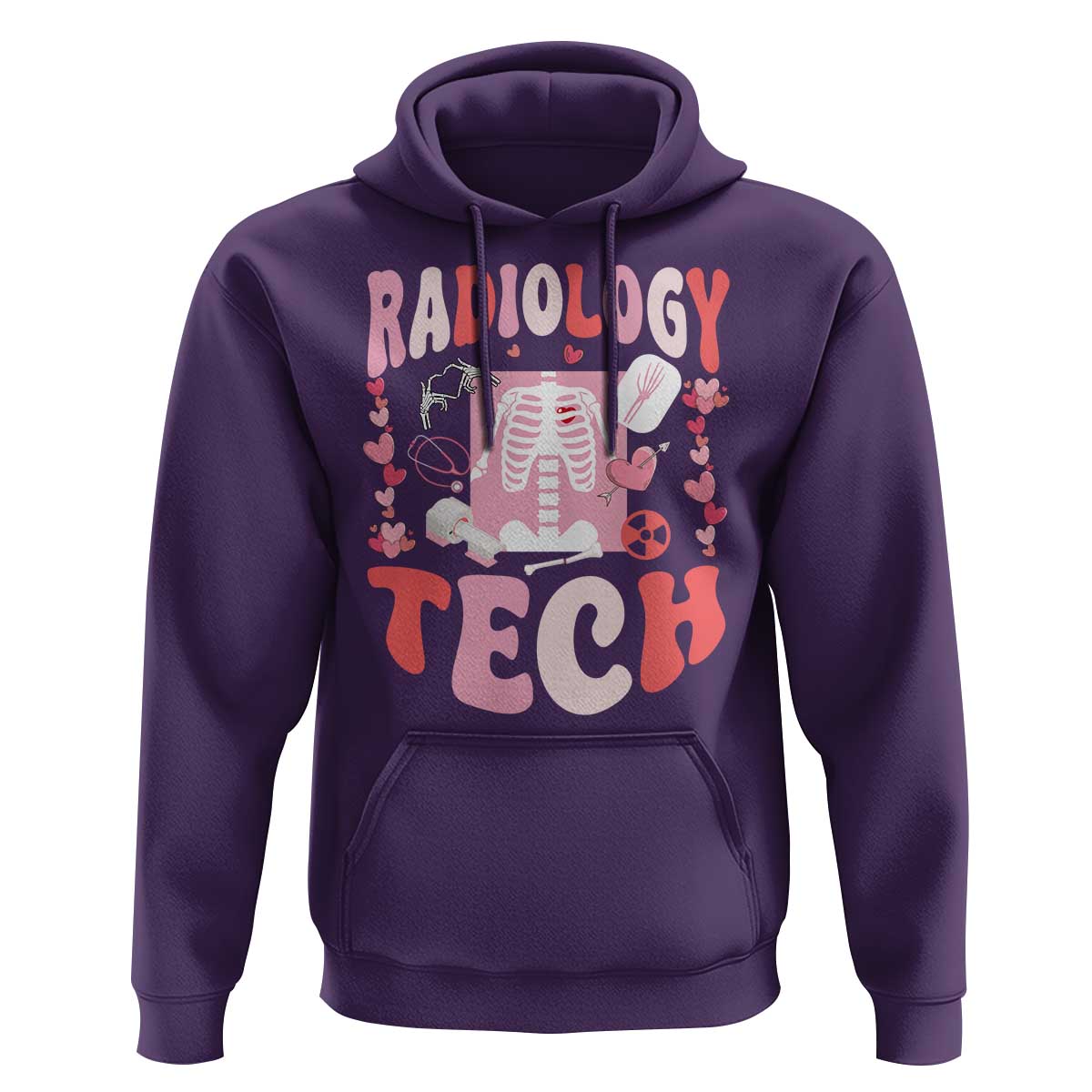Funny Radiology Tech Valentine's Day Hoodie Rad Tech Nurse Xray Hearts