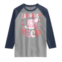 Funny Radiology Tech Valentine's Day Raglan Shirt Rad Tech Nurse Xray Hearts