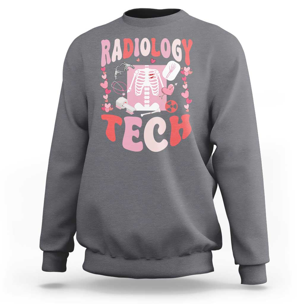 Funny Radiology Tech Valentine's Day Sweatshirt Rad Tech Nurse Xray Hearts