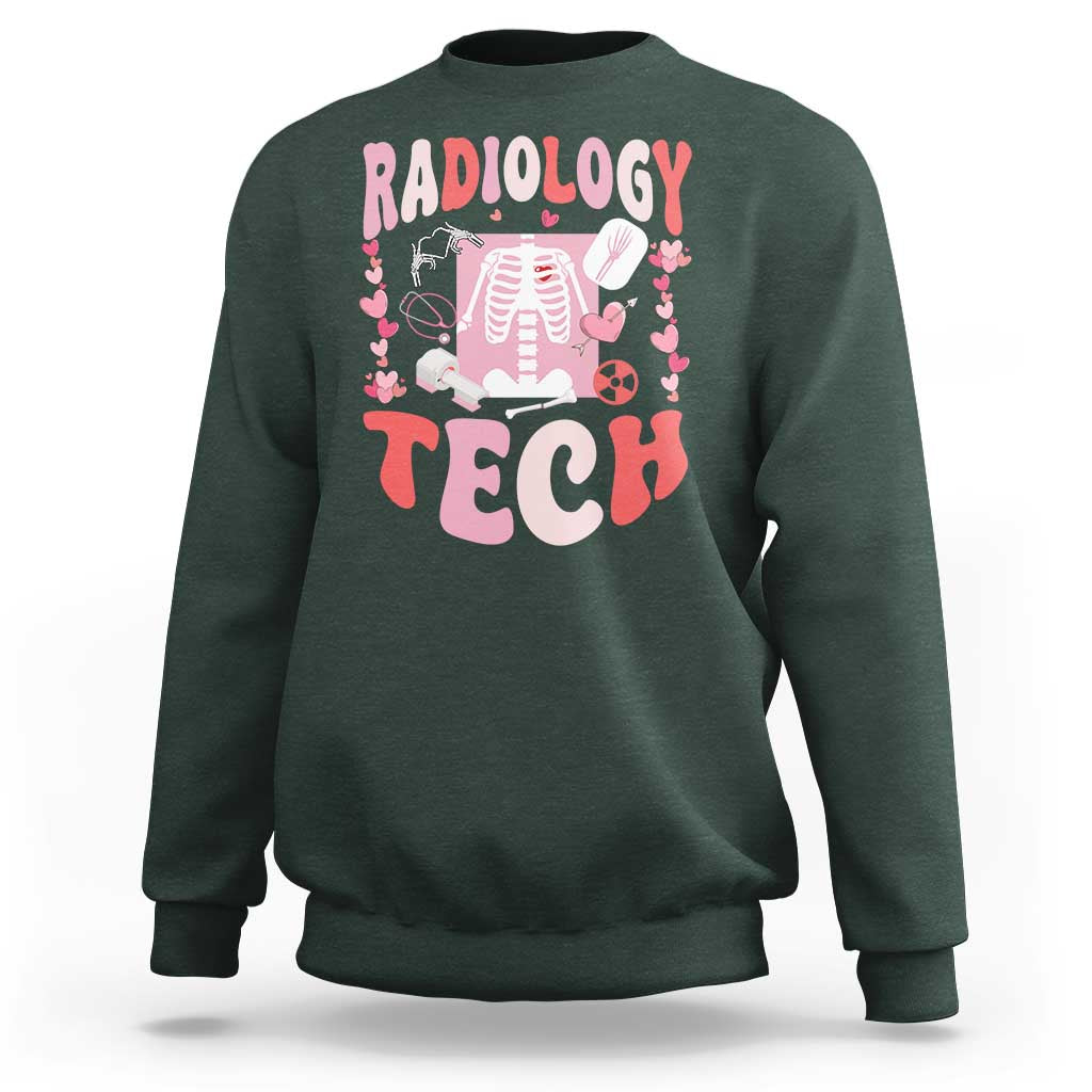 Funny Radiology Tech Valentine's Day Sweatshirt Rad Tech Nurse Xray Hearts