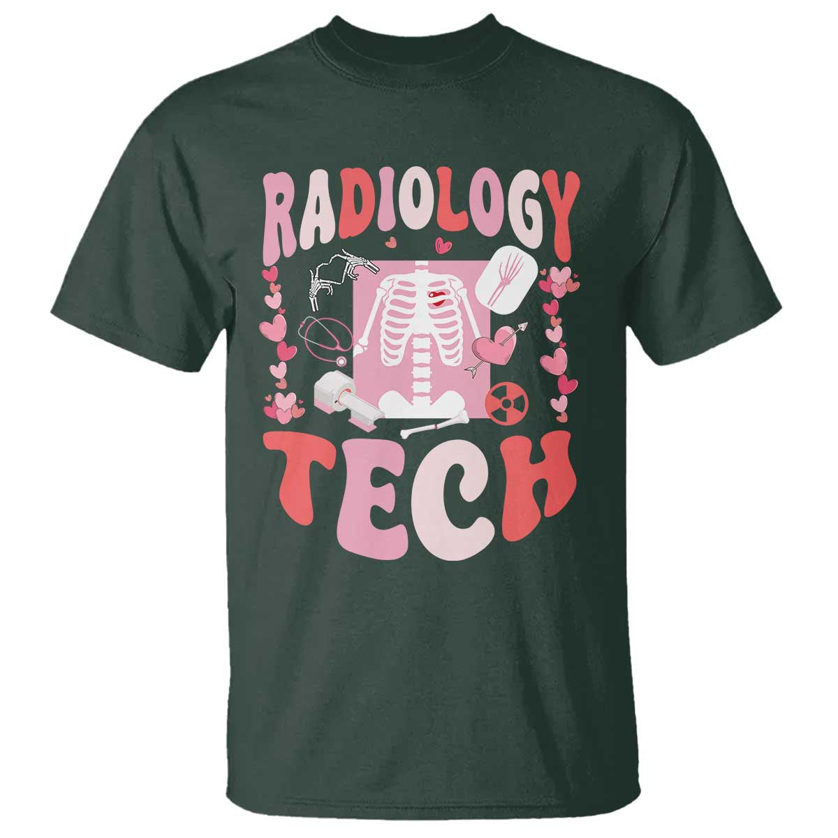 Funny Radiology Tech Valentine's Day T Shirt Rad Tech Nurse Xray Hearts