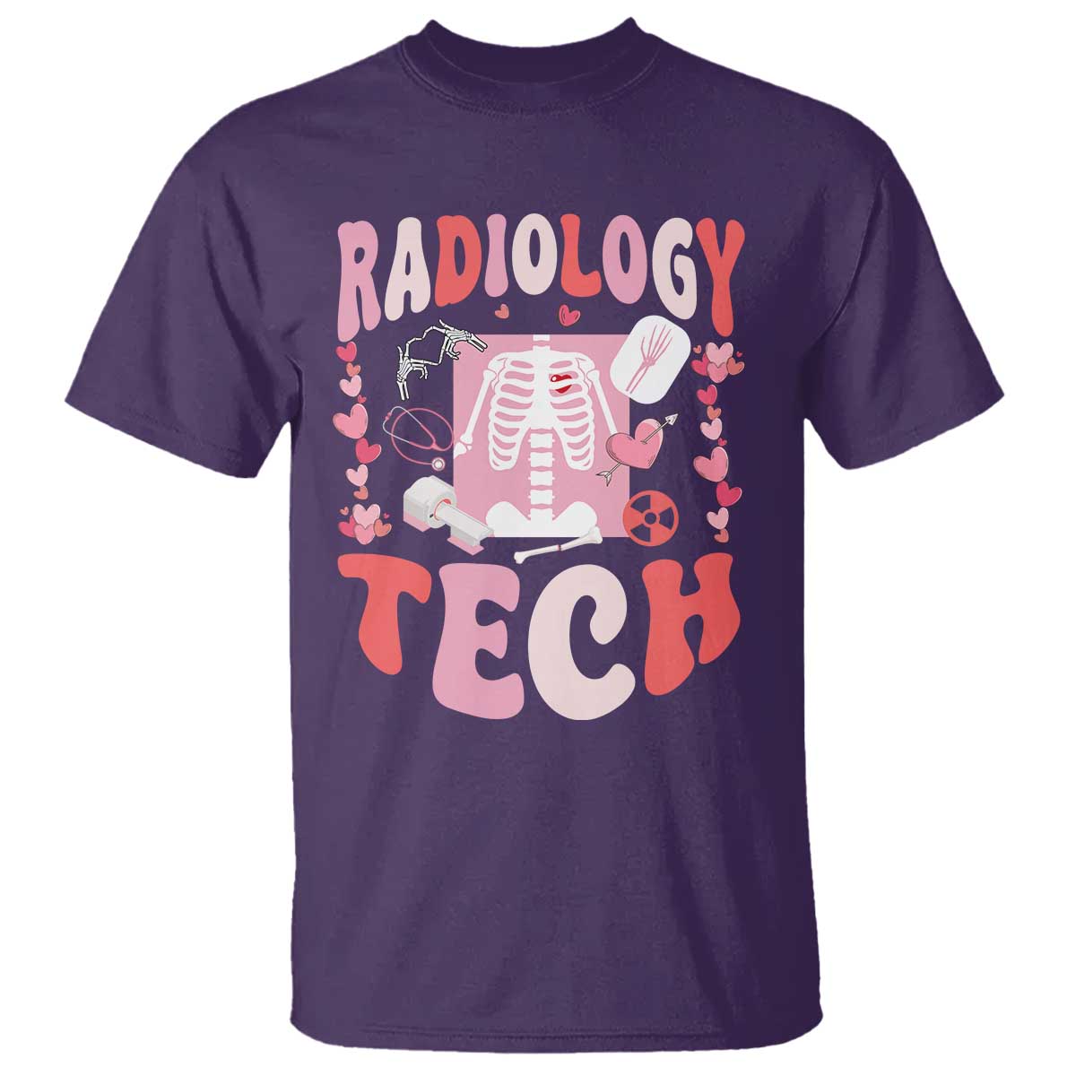 Funny Radiology Tech Valentine's Day T Shirt Rad Tech Nurse Xray Hearts