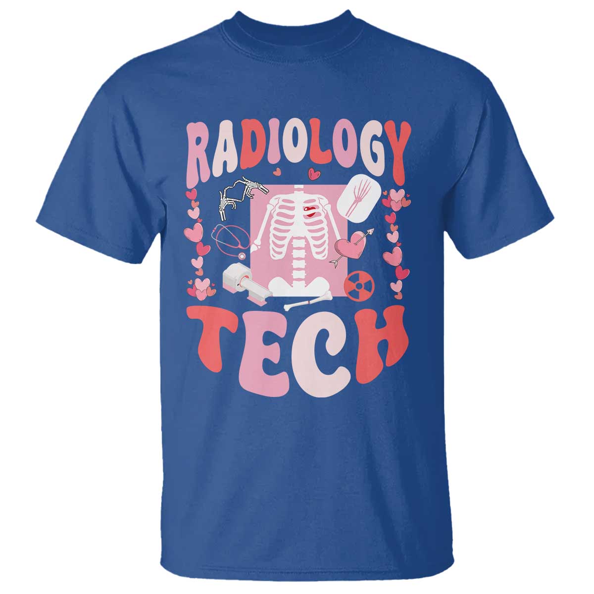 Funny Radiology Tech Valentine's Day T Shirt Rad Tech Nurse Xray Hearts