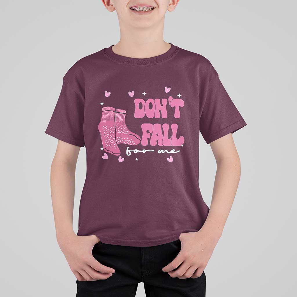 Funny Fall Physical Therapy Valentine's Day T Shirt For Kid Don't Fall For Me Fall Prevention Nurse
