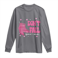Funny Fall Physical Therapy Valentine's Day Long Sleeve Shirt Don't Fall For Me Fall Prevention Nurse