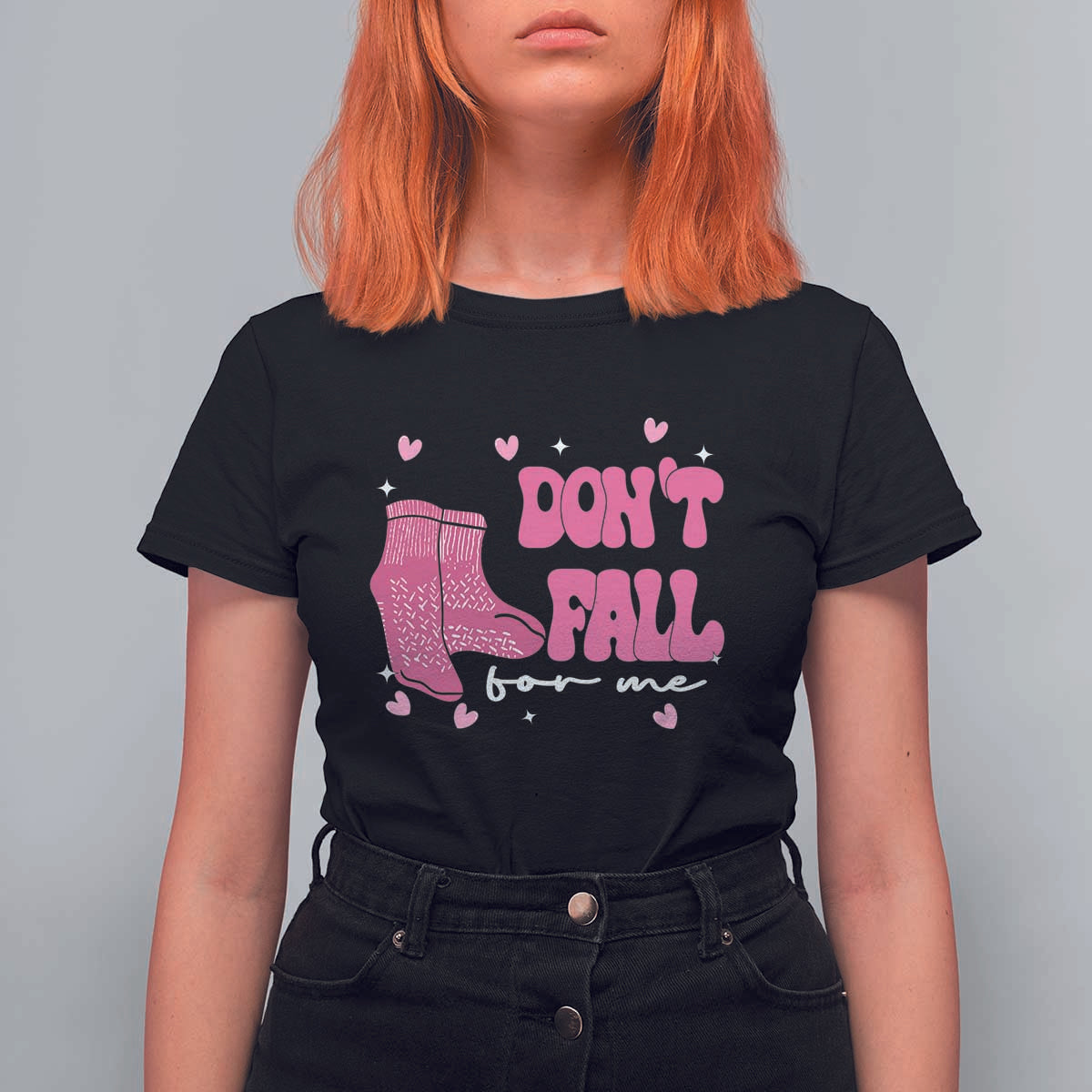 Funny Fall Physical Therapy Valentine's Day T Shirt For Women Don't Fall For Me Fall Prevention Nurse