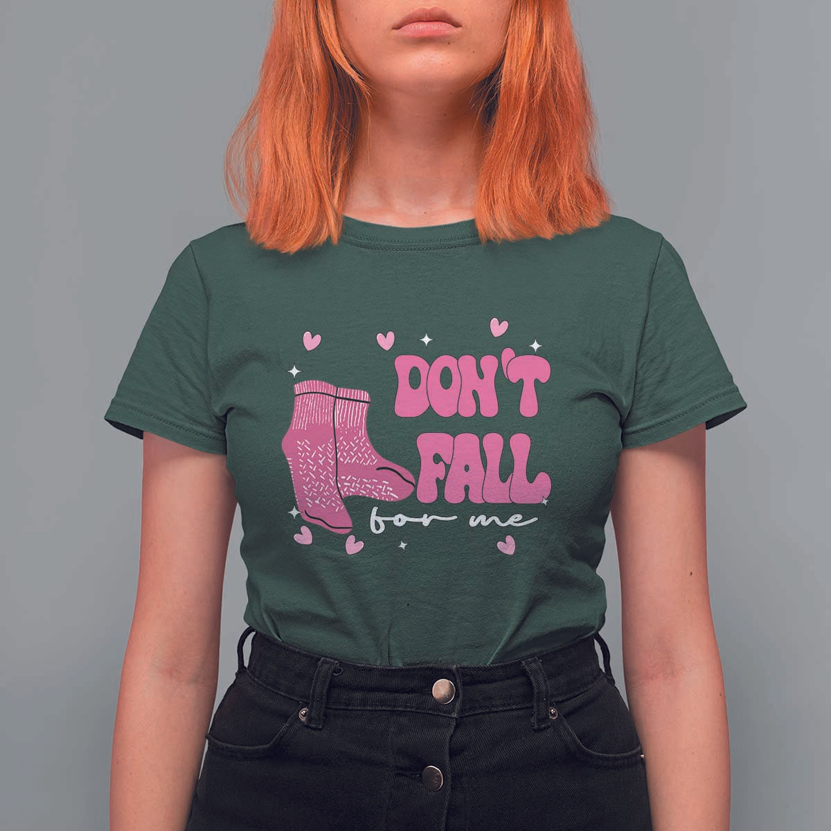 Funny Fall Physical Therapy Valentine's Day T Shirt For Women Don't Fall For Me Fall Prevention Nurse