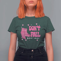 Funny Fall Physical Therapy Valentine's Day T Shirt For Women Don't Fall For Me Fall Prevention Nurse