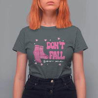Funny Fall Physical Therapy Valentine's Day T Shirt For Women Don't Fall For Me Fall Prevention Nurse