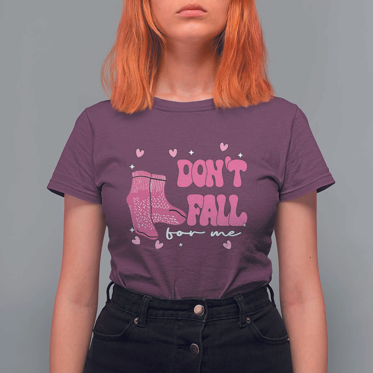 Funny Fall Physical Therapy Valentine's Day T Shirt For Women Don't Fall For Me Fall Prevention Nurse