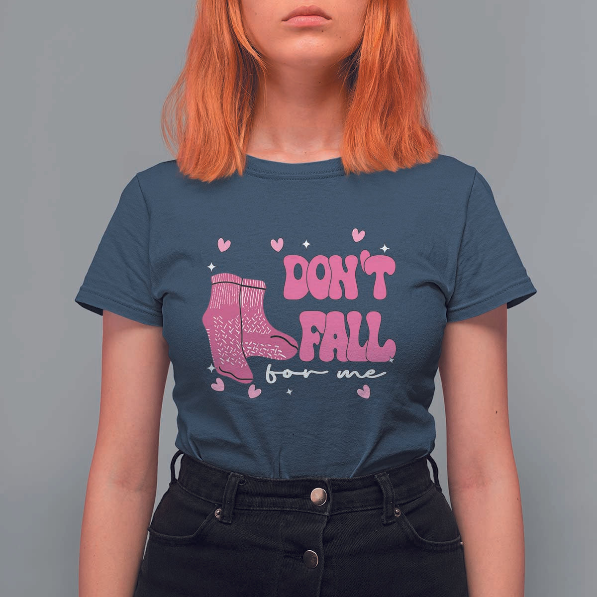 Funny Fall Physical Therapy Valentine's Day T Shirt For Women Don't Fall For Me Fall Prevention Nurse