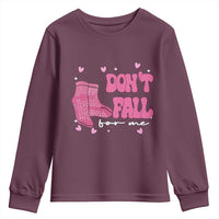 Funny Fall Physical Therapy Valentine's Day Youth Sweatshirt Don't Fall For Me Fall Prevention Nurse