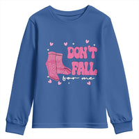 Funny Fall Physical Therapy Valentine's Day Youth Sweatshirt Don't Fall For Me Fall Prevention Nurse