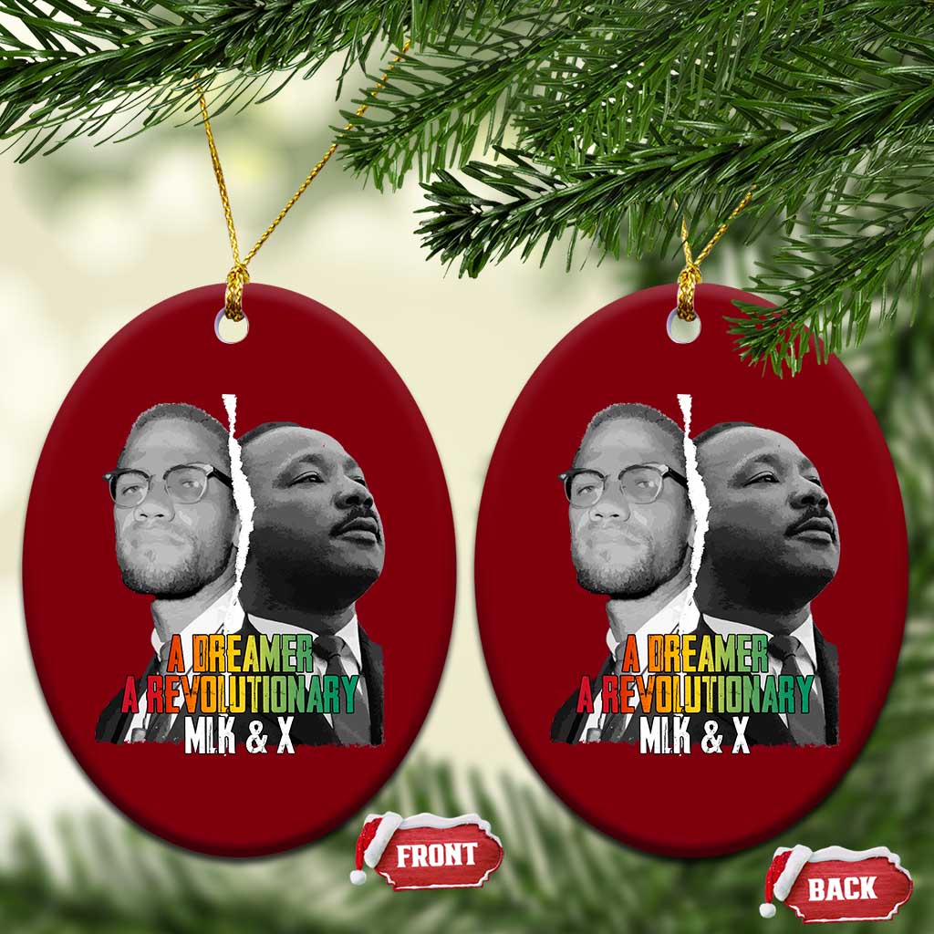 Martin Luther King Malcolm X Ceramic Ornament A Dreamer A Revolutionary Black Leaders